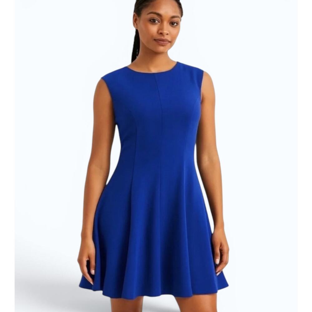 ELIZA J. Fit & Flare Cocktail Dress Cobalt Blue - Size 2P